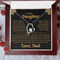 Beautiful Forever Love Heart Necklace for Daughter "never forget"