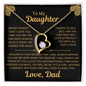 Beautiful Forever Love Heart Necklace for Daughter "never forget"