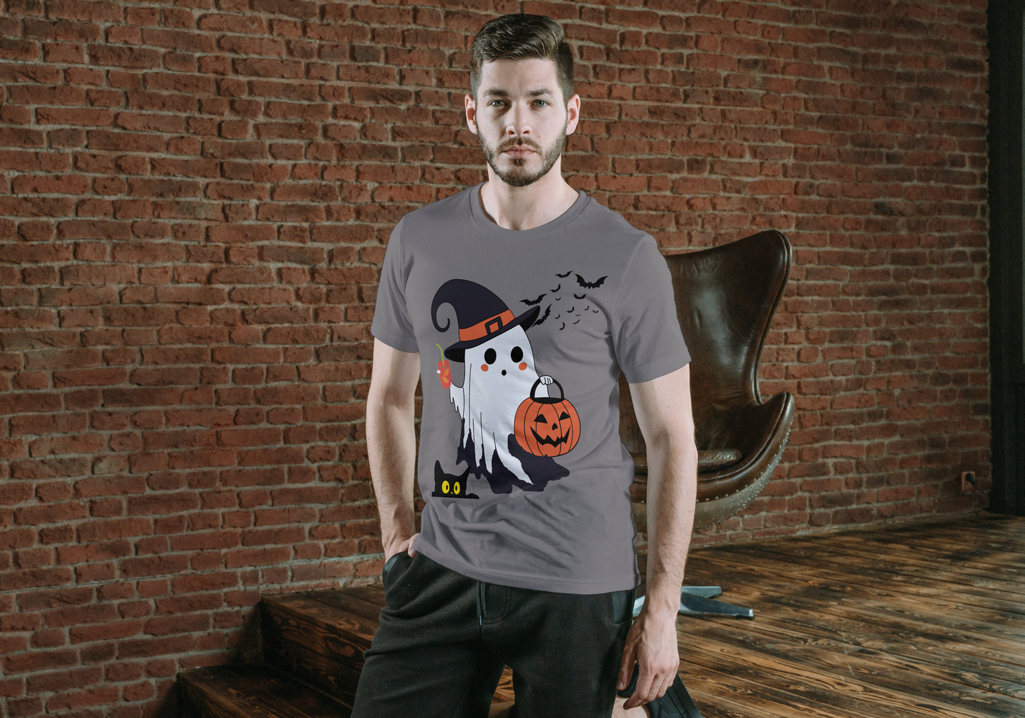 Halloween Ghost Witch Men's T-Shirt